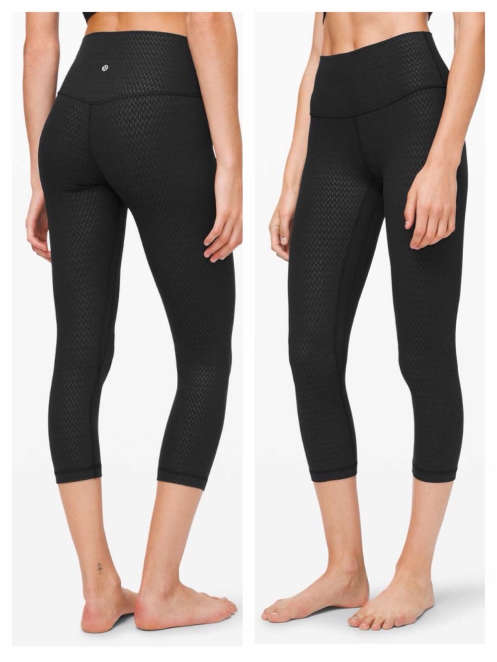 Lululemon Athletica Align Crop 21" Diverge Emboss Black Size 4